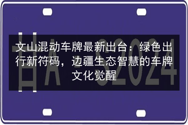 文山混动车牌最新出台:绿色出行新符码,边疆生态智慧的车牌文化觉醒 第3张 文山混动车牌最新出台:绿色出行新符码,边疆生态智慧的车牌文化觉醒 第3张