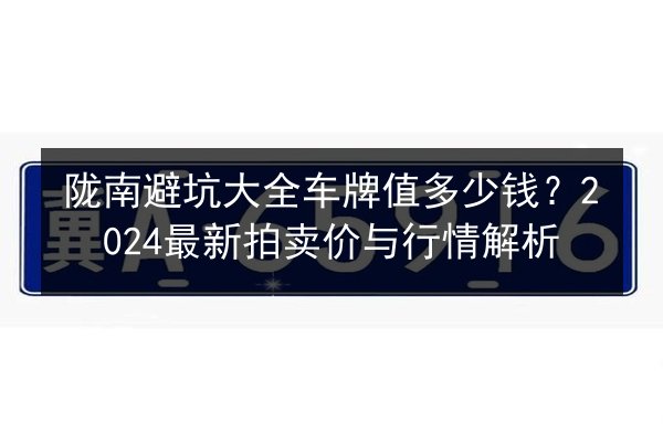 陇南避坑大全车牌值多少钱？2024最新拍卖价与行情解析