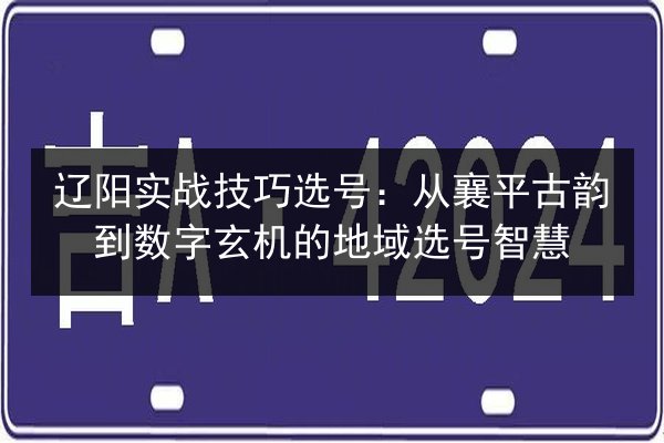 辽阳实战技巧选号：从襄平古韵到数字玄机的地域选号智慧