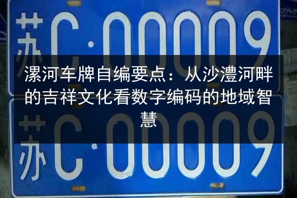 漯河车牌自编要点:从沙澧河畔的吉祥文化看数字编码的地域智慧 第2张 漯河车牌自编要点:从沙澧河畔的吉祥文化看数字编码的地域智慧 第2张