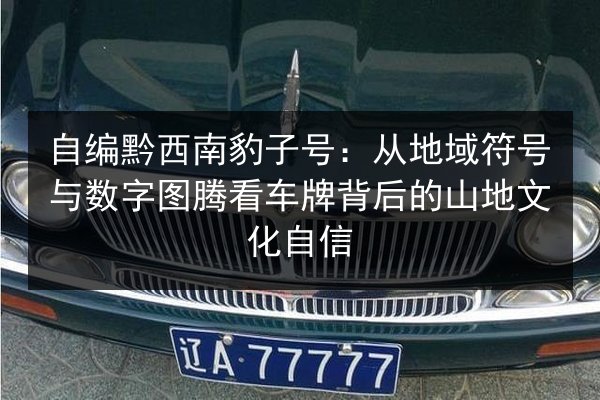 自编黔西南豹子号:从地域符号与数字图腾看车牌背后的山地文化自信 第2张 自编黔西南豹子号:从地域符号与数字图腾看车牌背后的山地文化自信 第2张