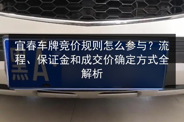 宜春车牌竞价规则怎么参与?流程、保证金和成交价确定方式全解析 第2张 宜春车牌竞价规则怎么参与?流程、保证金和成交价确定方式全解析 第2张