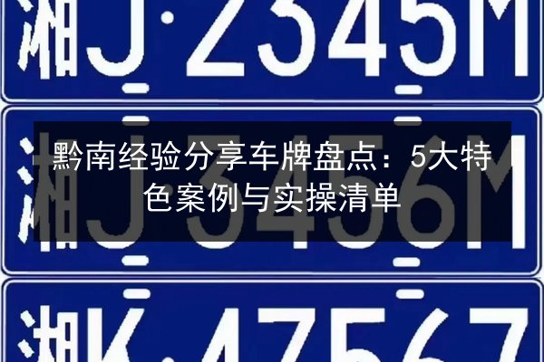 黔南经验分享车牌盘点：5大特色案例与实操清单 第2张