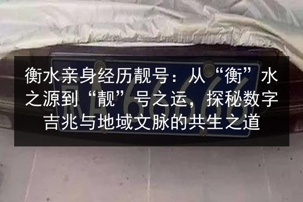 衡水亲身经历靓号：从“衡”水之源到“靓”号之运，探秘数字吉兆与地域文脉的共生之道