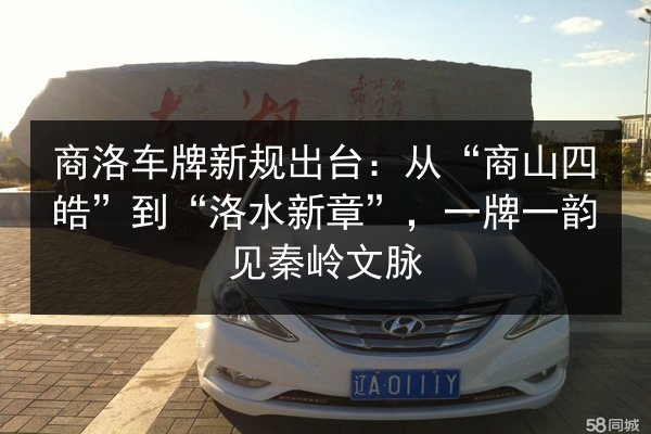 商洛车牌新规出台：从“商山四皓”到“洛水新章”，一牌一韵见秦岭文脉