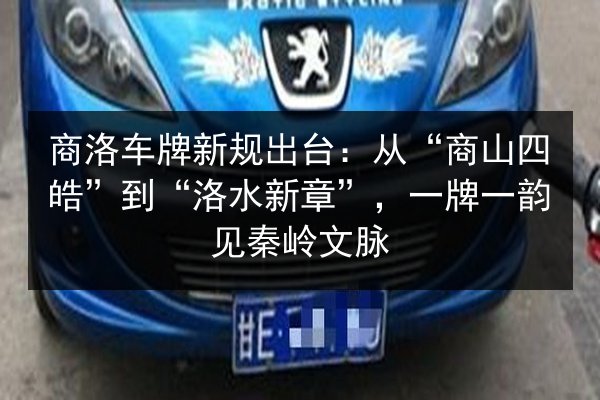 商洛车牌新规出台:从“商山四皓”到“洛水新章”,一牌一韵见秦岭文脉 第3张 商洛车牌新规出台:从“商山四皓”到“洛水新章”,一牌一韵见秦岭文脉 第3张