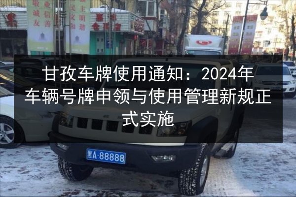 甘孜车牌使用通知:2024年车辆号牌申领与使用管理新规正式实施 第2张 甘孜车牌使用通知:2024年车辆号牌申领与使用管理新规正式实施 第2张