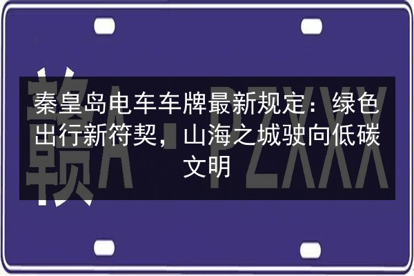秦皇岛电车车牌最新规定：绿色出行新符契，山海之城驶向低碳文明 第3张
