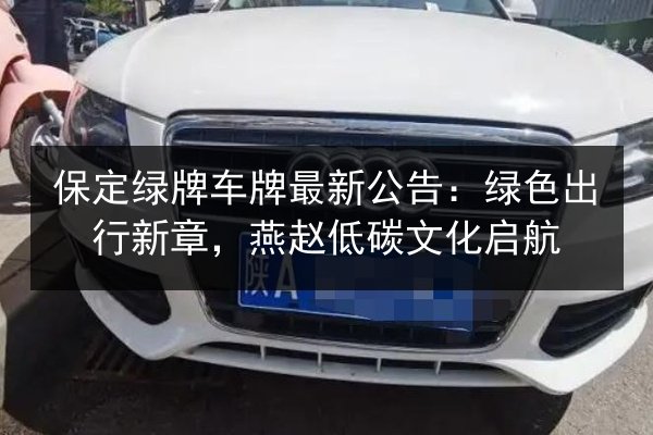 保定绿牌车牌最新公告：绿色出行新章，燕赵低碳文化启航