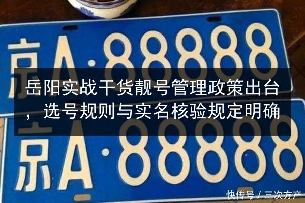 岳阳实战干货靓号管理政策出台，选号规则与实名核验规定明确 第3张