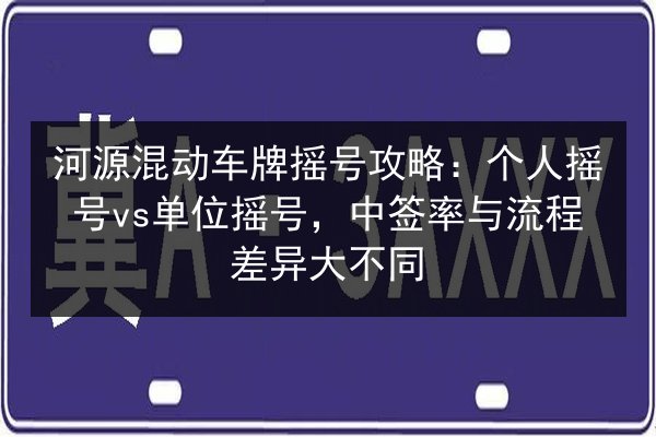 河源混动车牌摇号攻略:个人摇号vs单位摇号,中签率与流程差异大不同 第2张 河源混动车牌摇号攻略:个人摇号vs单位摇号,中签率与流程差异大不同 第2张
