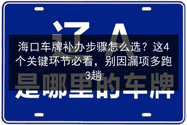 海口车牌补办步骤怎么选?这4个关键环节必看,别因漏项多跑3趟 第3张 海口车牌补办步骤怎么选?这4个关键环节必看,别因漏项多跑3趟 第3张