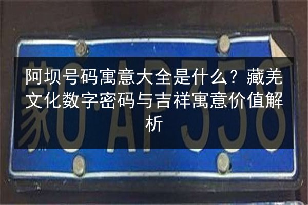 阿坝号码寓意大全是什么？藏羌文化数字密码与吉祥寓意价值解析 第2张