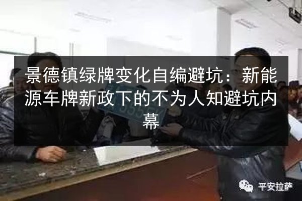 景德镇绿牌变化自编避坑:新能源车牌新政下的不为人知避坑内幕 第2张 景德镇绿牌变化自编避坑:新能源车牌新政下的不为人知避坑内幕 第2张