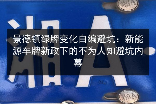 景德镇绿牌变化自编避坑:新能源车牌新政下的不为人知避坑内幕 第3张 景德镇绿牌变化自编避坑:新能源车牌新政下的不为人知避坑内幕 第3张