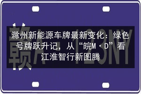 滁州新能源车牌最新变化:绿色号牌跃升记,从“皖M·D”看江淮智行新图腾 第2张 滁州新能源车牌最新变化:绿色号牌跃升记,从“皖M·D”看江淮智行新图腾 第2张