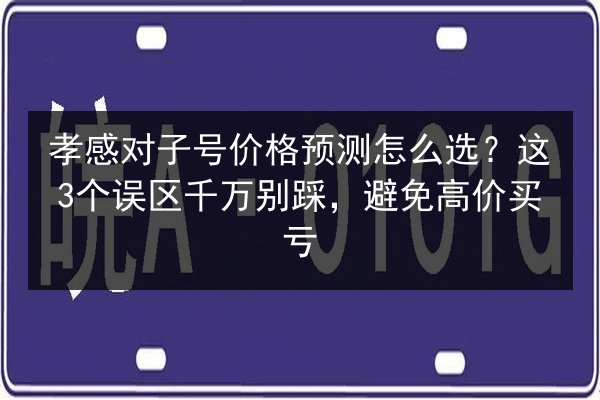 孝感对子号价格预测怎么选？这3个误区千万别踩，避免高价买亏