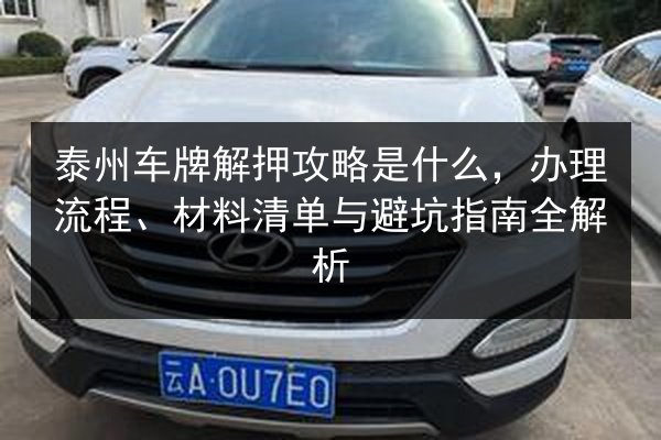 泰州车牌解押攻略是什么，办理流程、材料清单与避坑指南全解析