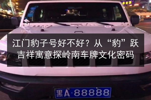 江门豹子号好不好？从“豹”跃吉祥寓意探岭南车牌文化密码 第2张