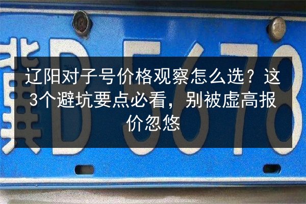 辽阳对子号价格观察怎么选？这3个避坑要点必看，别被虚高报价忽悠 第3张