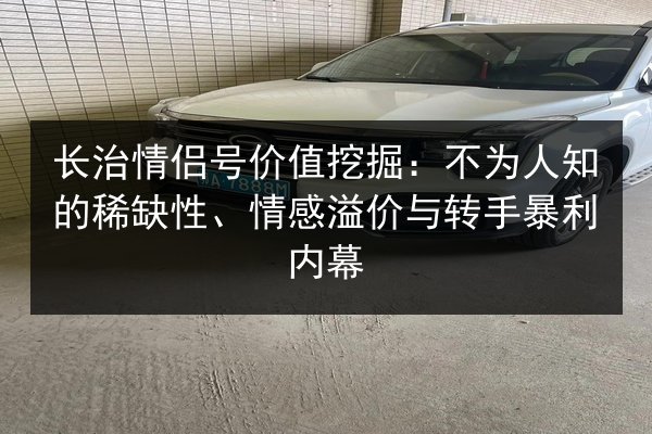 长治情侣号价值挖掘:不为人知的稀缺性、情感溢价与转手暴利内幕 第2张 长治情侣号价值挖掘:不为人知的稀缺性、情感溢价与转手暴利内幕 第2张