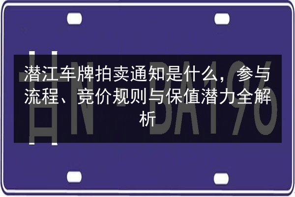 潜江车牌拍卖通知是什么,参与流程、竞价规则与保值潜力全解析 第3张 潜江车牌拍卖通知是什么,参与流程、竞价规则与保值潜力全解析 第3张