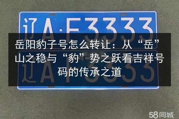 岳阳豹子号怎么转让：从“岳”山之稳与“豹”势之跃看吉祥号码的传承之道 第2张