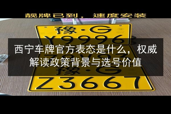 西宁车牌官方表态是什么，权威解读政策背景与选号价值 第1张