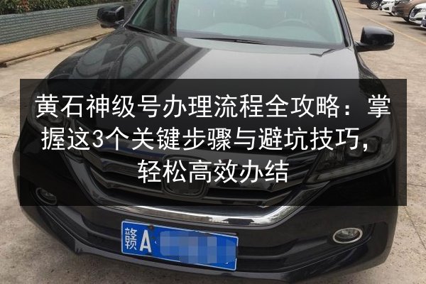 黄石神级号办理流程全攻略：掌握这3个关键步骤与避坑技巧，轻松高效办结 第2张
