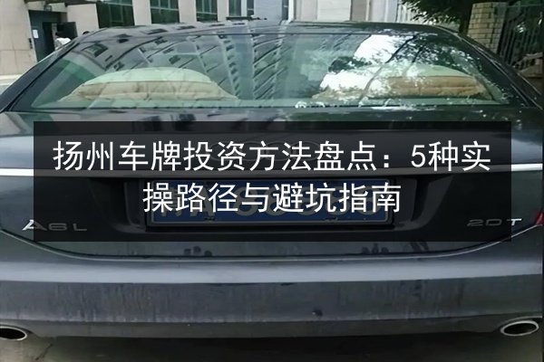 扬州车牌投资方法盘点:5种实操路径与避坑指南 第3张 扬州车牌投资方法盘点:5种实操路径与避坑指南 第3张