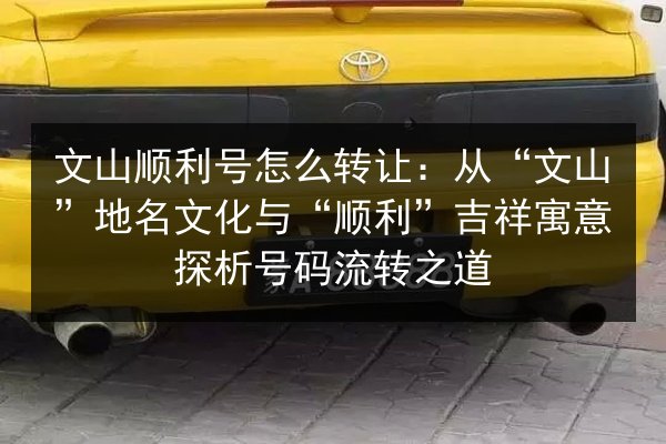 文山顺利号怎么转让:从“文山”地名文化与“顺利”吉祥寓意探析号码流转之道 第2张 文山顺利号怎么转让:从“文山”地名文化与“顺利”吉祥寓意探析号码流转之道 第2张