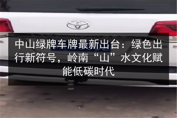 中山绿牌车牌最新出台:绿色出行新符号,岭南“山”水文化赋能低碳时代 第3张 中山绿牌车牌最新出台:绿色出行新符号,岭南“山”水文化赋能低碳时代 第3张