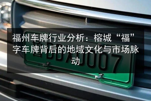 福州车牌行业分析:榕城“福”字车牌背后的地域文化与市场脉动 第2张 福州车牌行业分析:榕城“福”字车牌背后的地域文化与市场脉动 第2张