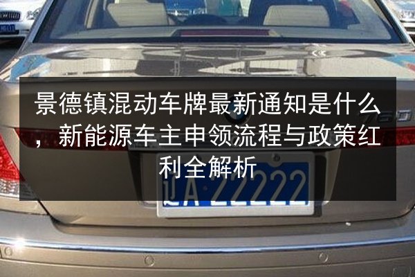 景德镇混动车牌最新通知是什么，新能源车主申领流程与政策红利全解析