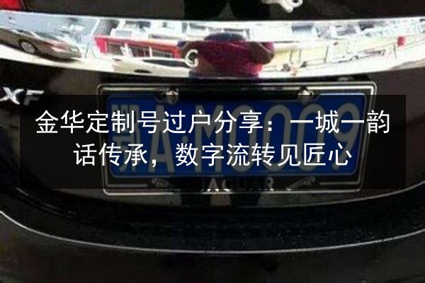 金华定制号过户分享:一城一韵话传承,数字流转见匠心 第1张 金华定制号过户分享:一城一韵话传承,数字流转见匠心 第1张