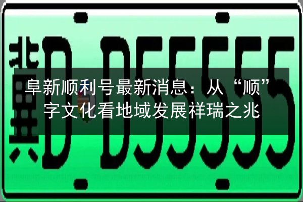 阜新顺利号最新消息:从“顺”字文化看地域发展祥瑞之兆 第3张 阜新顺利号最新消息:从“顺”字文化看地域发展祥瑞之兆 第3张