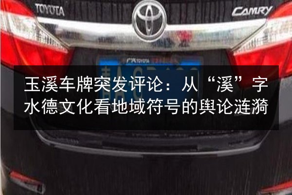玉溪车牌突发评论:从“溪”字水德文化看地域符号的舆论涟漪 第2张 玉溪车牌突发评论:从“溪”字水德文化看地域符号的舆论涟漪 第2张