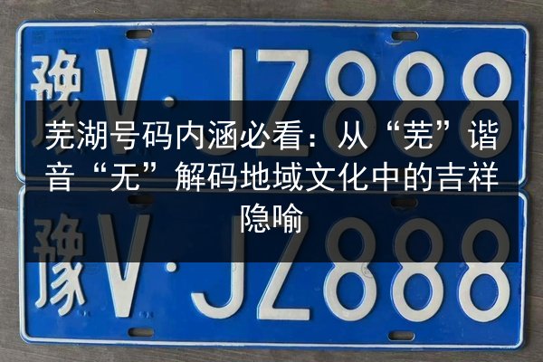 芜湖号码内涵必看:从“芜”谐音“无”解码地域文化中的吉祥隐喻 第3张 芜湖号码内涵必看:从“芜”谐音“无”解码地域文化中的吉祥隐喻 第3张