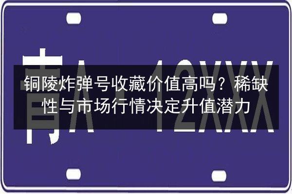 铜陵炸弹号收藏价值高吗？稀缺性与市场行情决定升值潜力 第3张