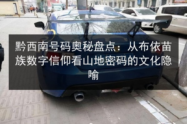 黔西南号码奥秘盘点:从布依苗族数字信仰看山地密码的文化隐喻 第3张 黔西南号码奥秘盘点:从布依苗族数字信仰看山地密码的文化隐喻 第3张