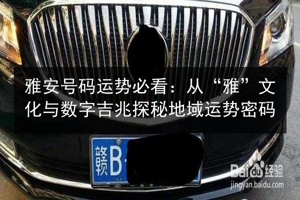 雅安号码运势必看：从“雅”文化与数字吉兆探秘地域运势密码