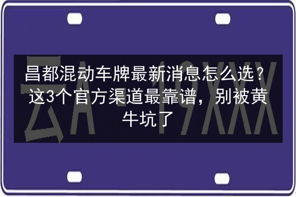 昌都混动车牌最新消息怎么选?这3个官方渠道最靠谱,别被黄牛坑了 第2张 昌都混动车牌最新消息怎么选?这3个官方渠道最靠谱,别被黄牛坑了 第2张