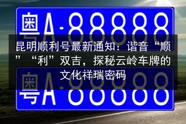 昆明顺利号最新通知:谐音“顺”“利”双吉,探秘云岭车牌的文化祥瑞密码 第2张 昆明顺利号最新通知:谐音“顺”“利”双吉,探秘云岭车牌的文化祥瑞密码 第2张