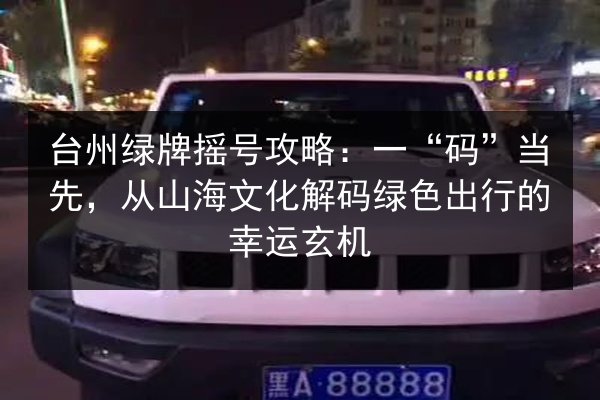 台州绿牌摇号攻略:一“码”当先,从山海文化解码绿色出行的幸运玄机 第3张 台州绿牌摇号攻略:一“码”当先,从山海文化解码绿色出行的幸运玄机 第3张