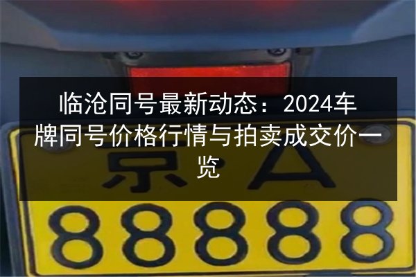临沧同号最新动态：2024车牌同号价格行情与拍卖成交价一览 第2张