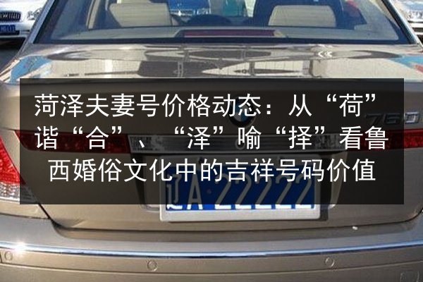 菏泽夫妻号价格动态:从“荷”谐“合”、“泽”喻“择”看鲁西婚俗文化中的吉祥号码价值 第2张 菏泽夫妻号价格动态:从“荷”谐“合”、“泽”喻“择”看鲁西婚俗文化中的吉祥号码价值 第2张