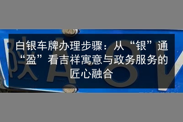 白银车牌办理步骤：从“银”通“盈”看吉祥寓意与政务服务的匠心融合 第2张