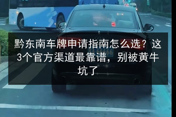黔东南车牌申请指南怎么选？这3个官方渠道最靠谱，别被黄牛坑了 第3张
