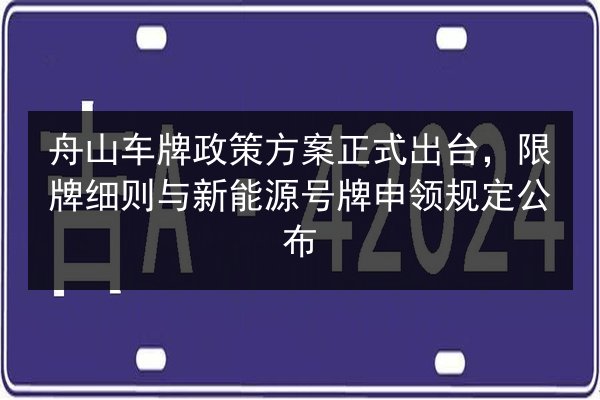 舟山车牌政策方案正式出台,限牌细则与新能源号牌申领规定公布 第2张 舟山车牌政策方案正式出台,限牌细则与新能源号牌申领规定公布 第2张