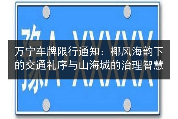 万宁车牌限行通知:椰风海韵下的交通礼序与山海城的治理智慧 第2张 万宁车牌限行通知:椰风海韵下的交通礼序与山海城的治理智慧 第2张